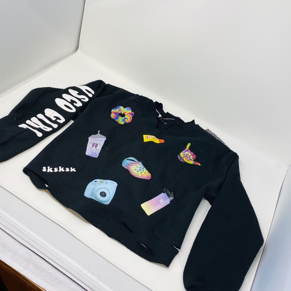 2btorn✌🏻🖤✂️**VSCO Girl Sweatshirt**Med. $90 - Picture 2 of 7